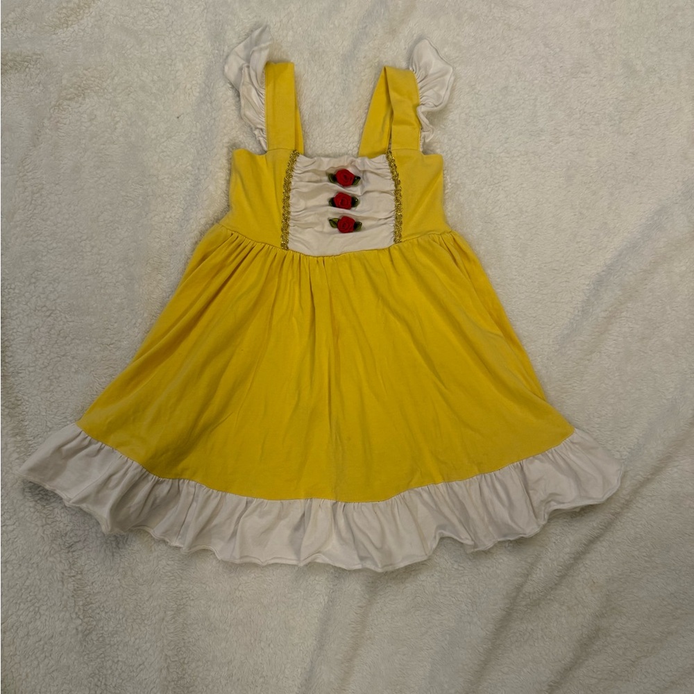 Only Little Once Red Rose Princess Belle Dress Disney